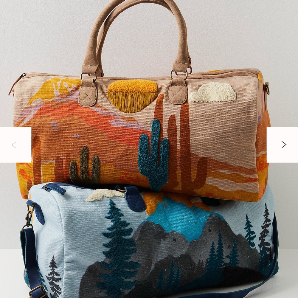 Colorful Desert and Mountain Themed Duffle Bags
